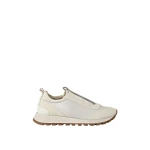 Brunello Cucinelli Suede sneakers with monili in White