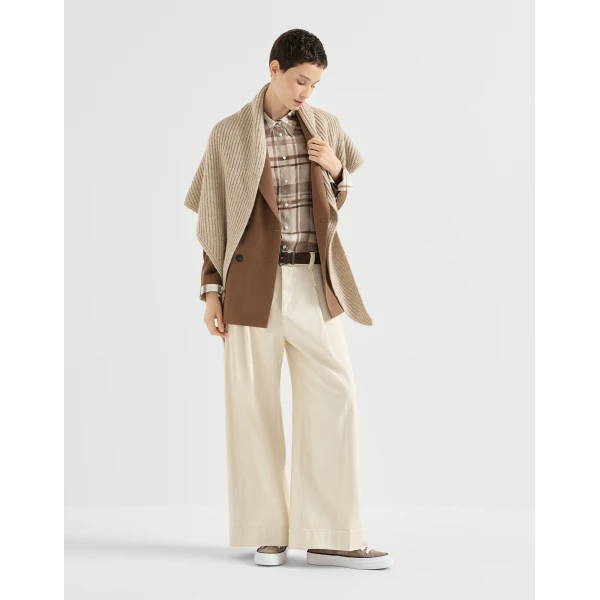 Suede sneakers with shiny tab in Brown - Image 6