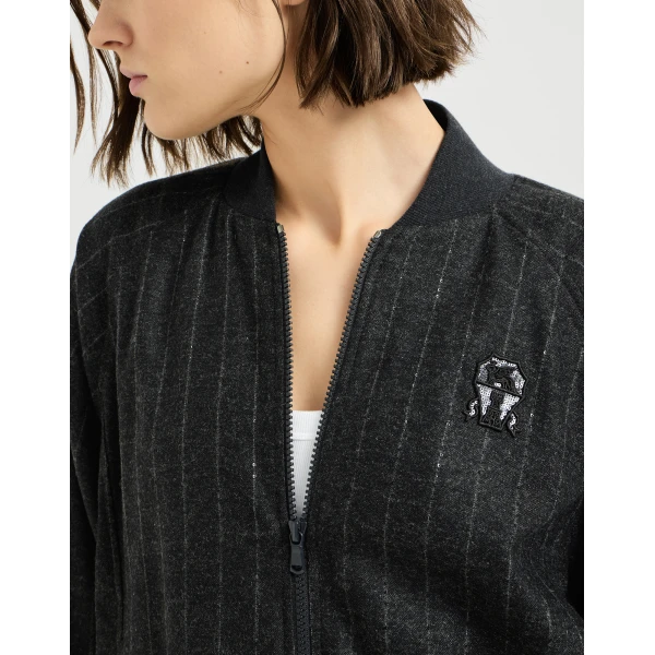 Brunello Cucinelli Sweatshirt with logo in Anthracite