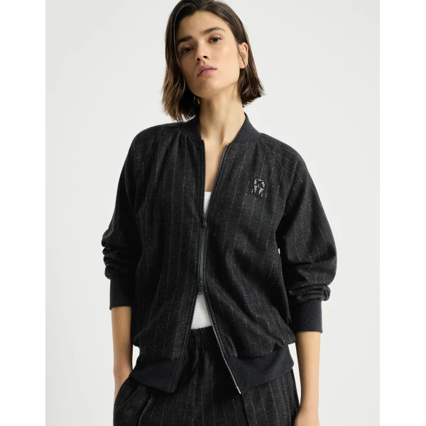 Brunello Cucinelli Sweatshirt with logo in Anthracite