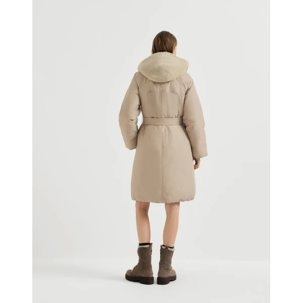 Brunello Cucinelli Taffeta down jacket in Beige, view 3 | Jackets | Coveti