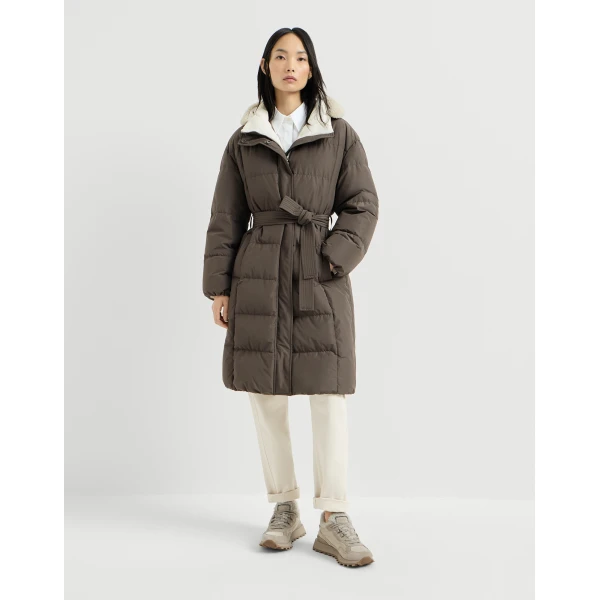 Taffeta down jacket in Brown - Image 2