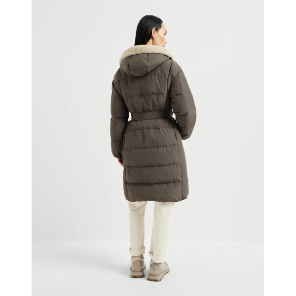 Taffeta down jacket in Brown - Image 3