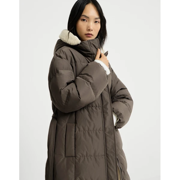 Taffeta down jacket in Brown - Image 5