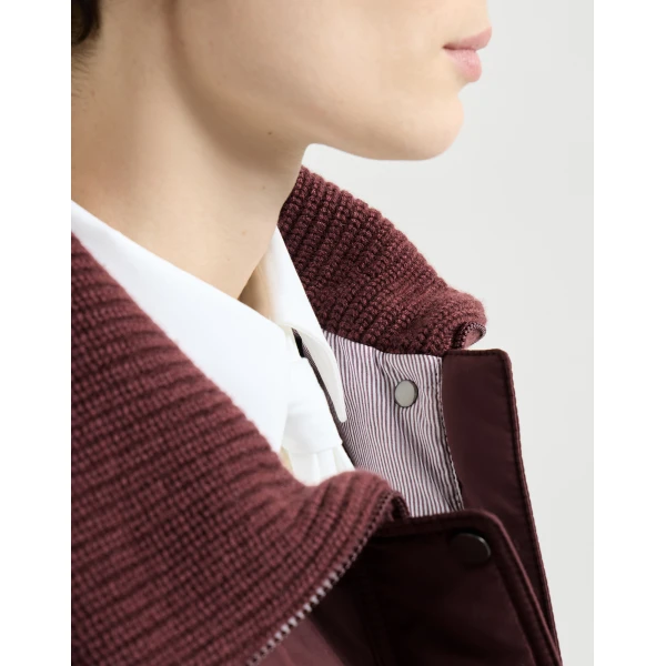 Taffeta down jacket in Burgundy - Image 4