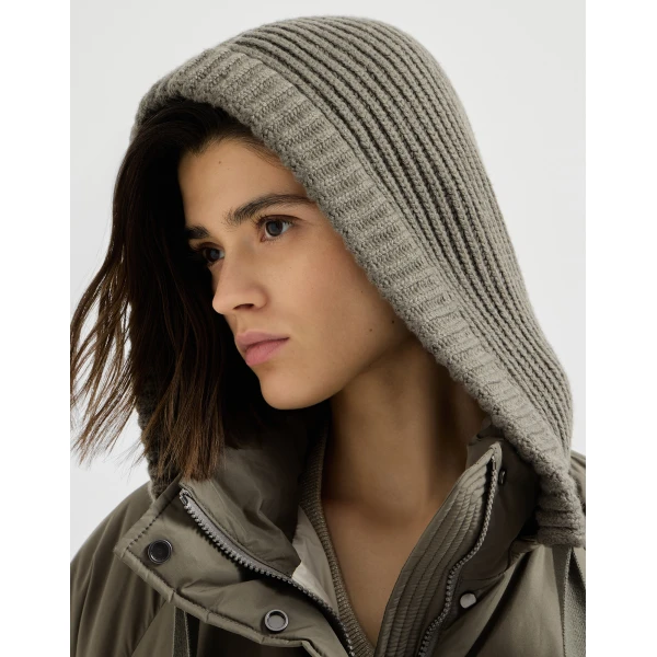 Taffeta down jacket with hood in Green - Image 4