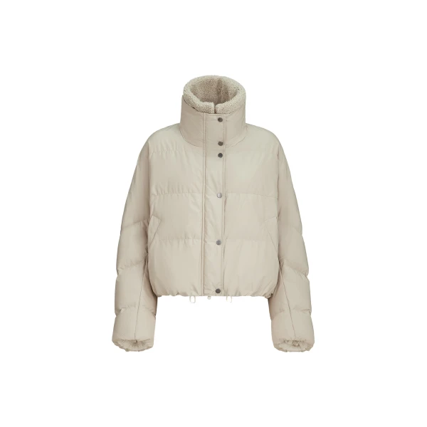 Brunello Cucinelli Techno cotton taffeta down jacket in Sand