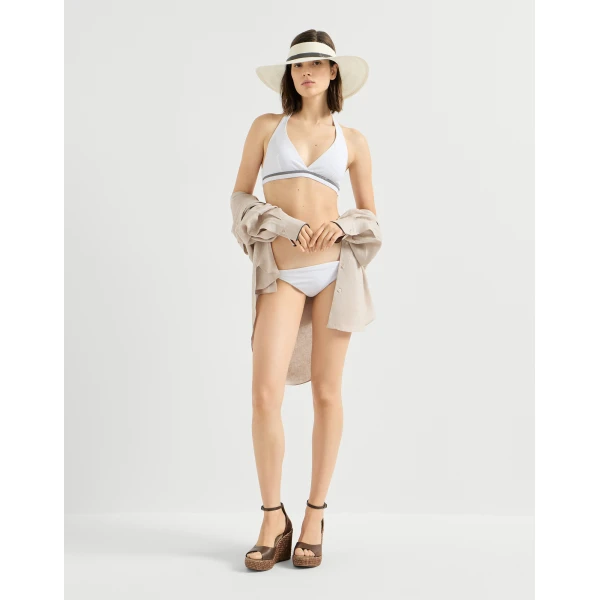 Techno jersey bikini bottoms in White - Image 5