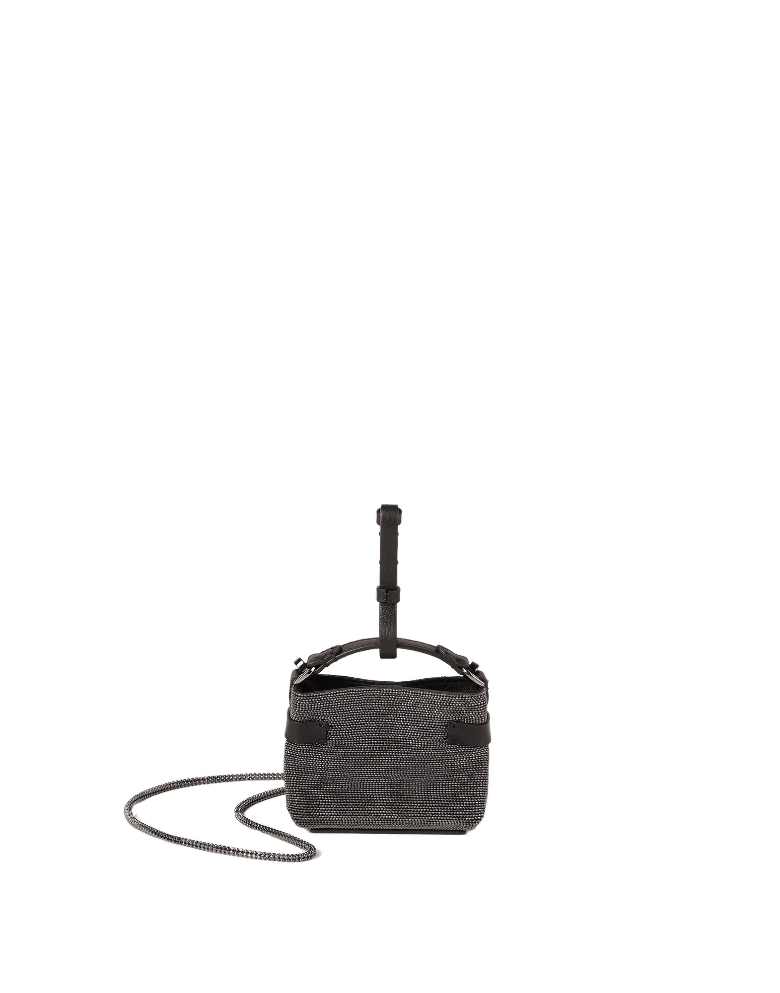 Brunello Cucinelli Top-Handle Essence micro bag in Anthracite | Buy Mini Bags at Coveti Brunello Cucinelli Top-Handle Essence micro bag in Anthracite