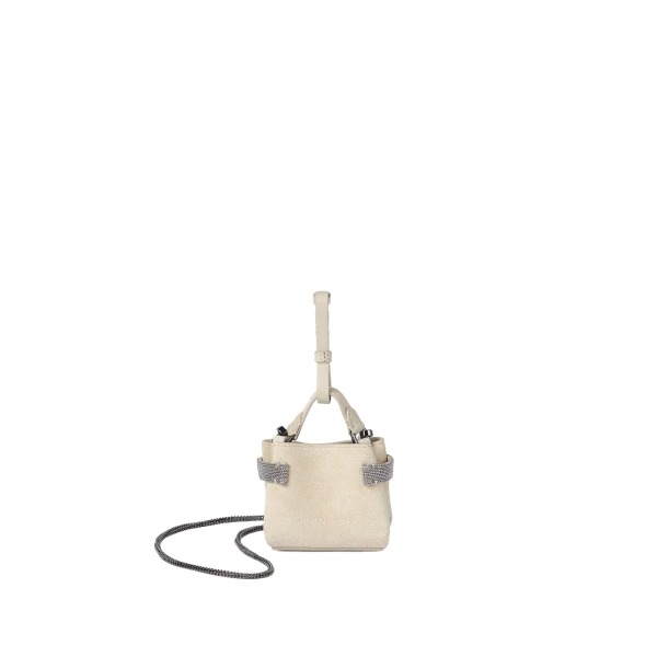 Top-Handle Essence micro bag in Ivory