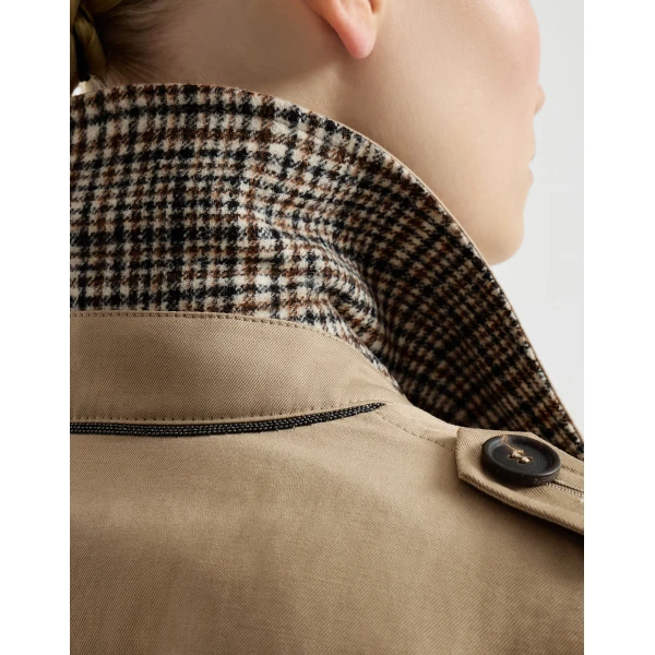 Twill trench with monili in Camel - Image 4