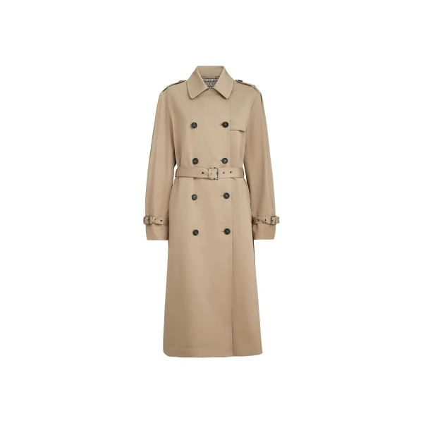 Twill trench with monili in Camel