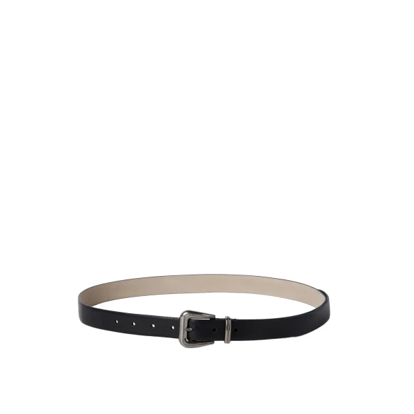 Vachetta belt with monili in Black