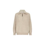 Brunello Cucinelli Vanisé high-neck sweater with half-zip in Beige | Sweaters | Coveti
