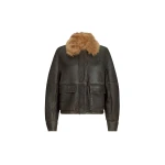 Brunello Cucinelli Vintage-Effect shearling aviator jacket in Brown