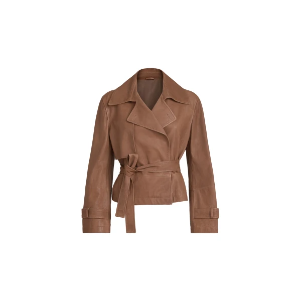 Vintage nappa Crop trenchcoat in Brown