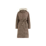 Brunello Cucinelli Virgin wool down coat with shearling in Brown