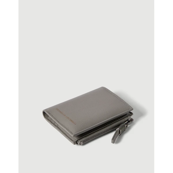 Brunello Cucinelli Wallet in Stone Grey, view 3 | Wallets & Purses | Coveti