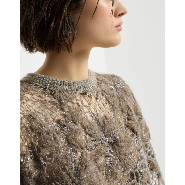Whispering Bloom Embroidery T-shirt in Pine Cone Brown - Image 4