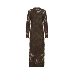 Brunello Cucinelli Whispering bloom embroidery dress in Brown