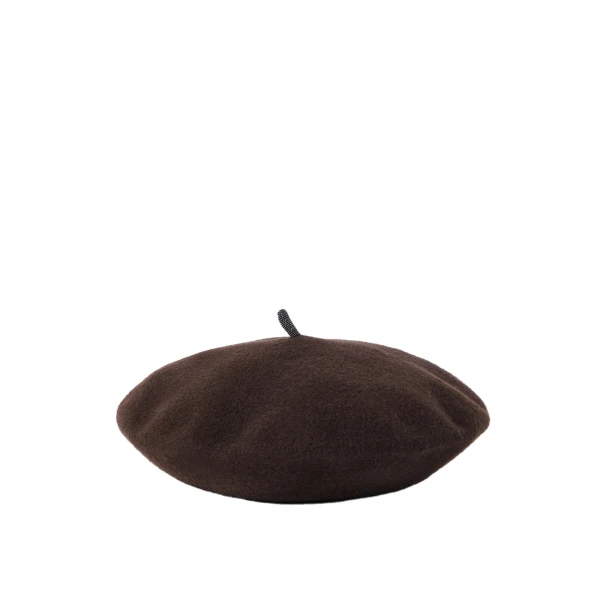 Brunello Cucinelli Wool beret in Cocoa | Hats | Coveti