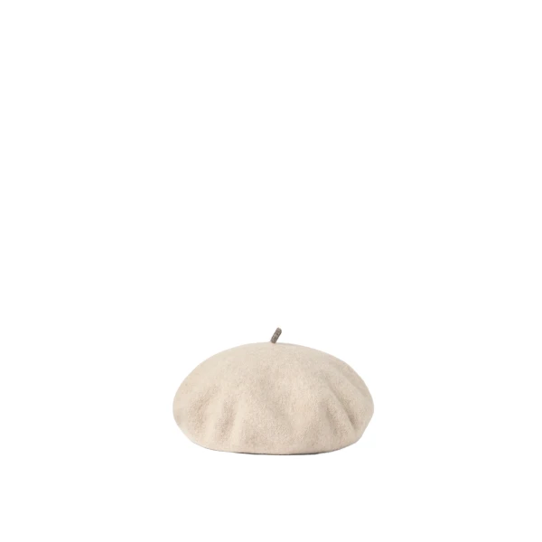 Brunello Cucinelli Wool beret in Pearl | Hats | Coveti
