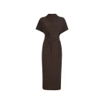 Brunello Cucinelli Wrap belt dress in Coffee