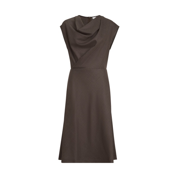Brunello Cucinelli Wrap-effect dress in Pine Cone Brown