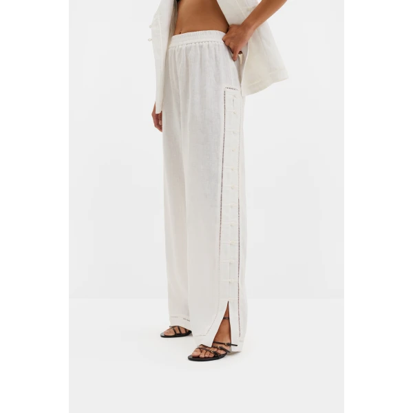 By Malina Alessandra Pants in White | Wide leg pants | Coveti
