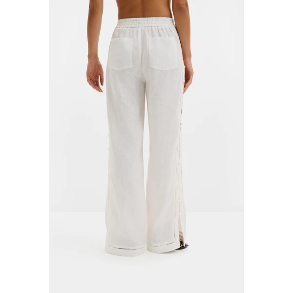 By Malina Alessandra Pants in White | Wide leg pants | Coveti