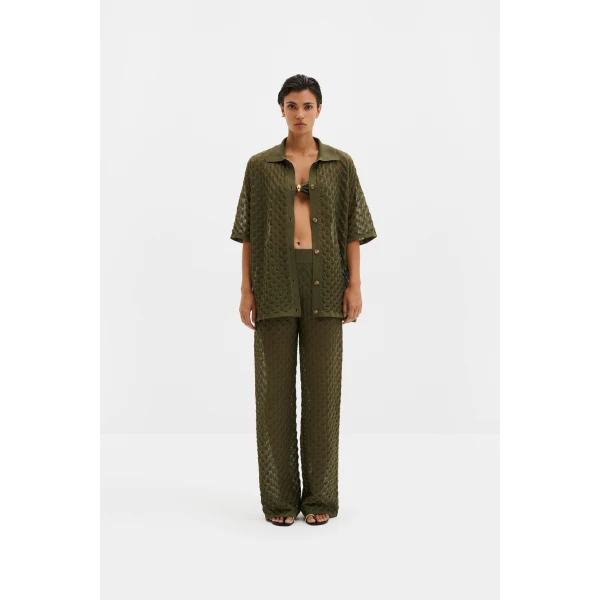 By Malina Alissa Pants in Dusty Olive | Pants | Coveti