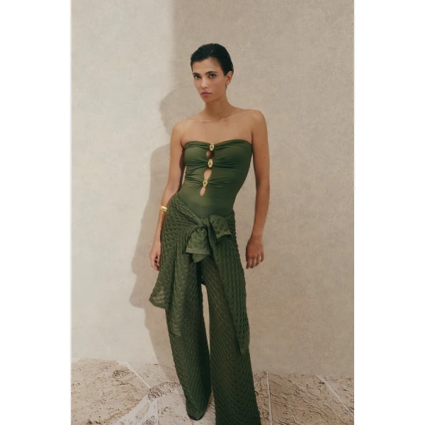 By Malina Alissa Pants in Dusty Olive | Pants | Coveti