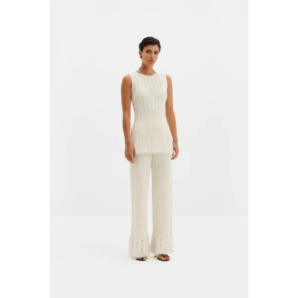By Malina Alycia Pants in White | Wide leg pants | Coveti