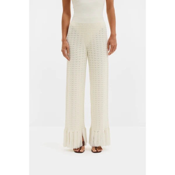 By Malina Alycia Pants in White | Wide leg pants | Coveti