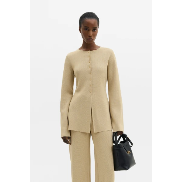 By Malina Azra Cardigan in Pale Gold | Cardigan | Coveti