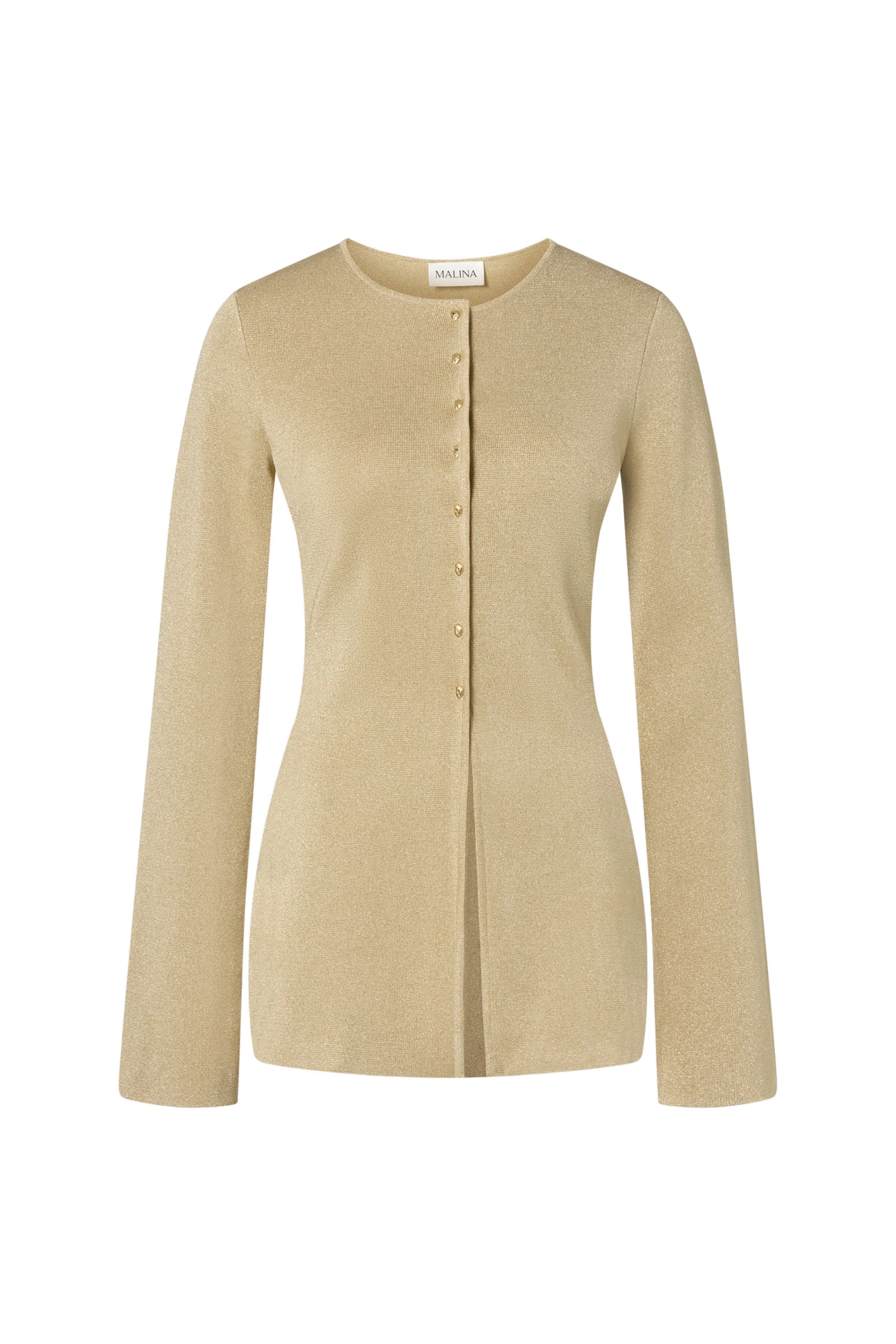 By Malina Azra Cardigan in Pale Gold By Malina Azra Cardigan in Pale Gold | Cardigan | Coveti