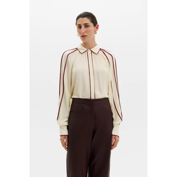 By Malina Bea Blouse in Pearl | Blouse | Coveti