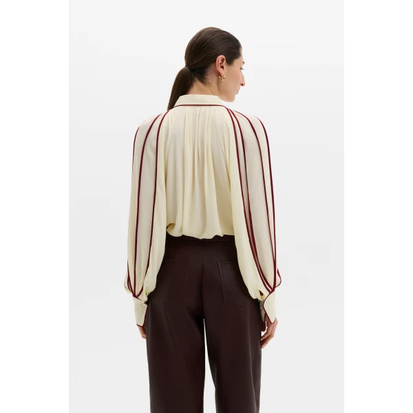 By Malina Bea Blouse in Pearl | Blouse | Coveti