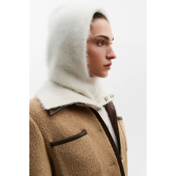 By Malina Brielle Balaclava in Pearl | Hats | Coveti