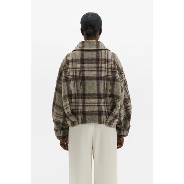 By Malina Callie Jacket in Steel Checks | Jackets | Coveti