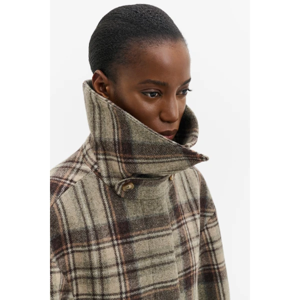 By Malina Callie Jacket in Steel Checks | Jackets | Coveti