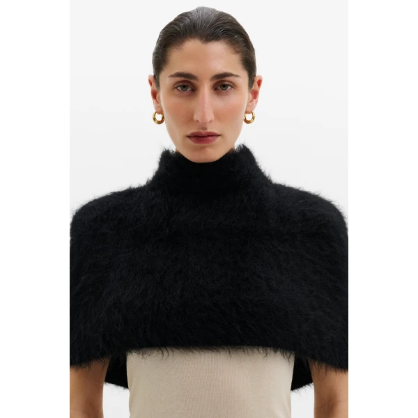 By Malina Candice Cape in Black | Scarves | Coveti