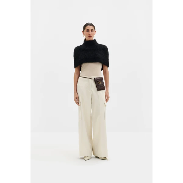 By Malina Candice Cape in Black | Scarves | Coveti