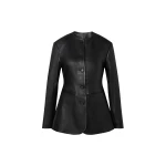 By Malina Carol Leather Blazer in Black | Leather Jackets | Coveti
