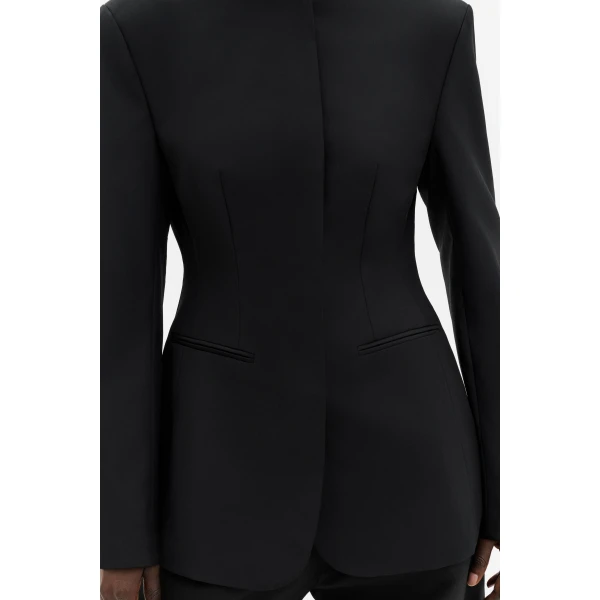 By Malina Carol Wool Blazer in Black | Blazers | Coveti