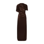 By Malina Cassia Maxi Dress in Dark Brown | Maxi Dresses | Coveti
