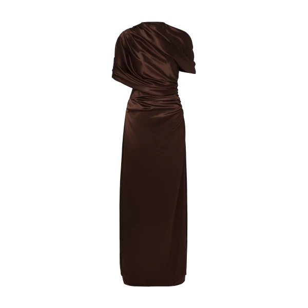 Cassia Maxi Dress in Dark Brown