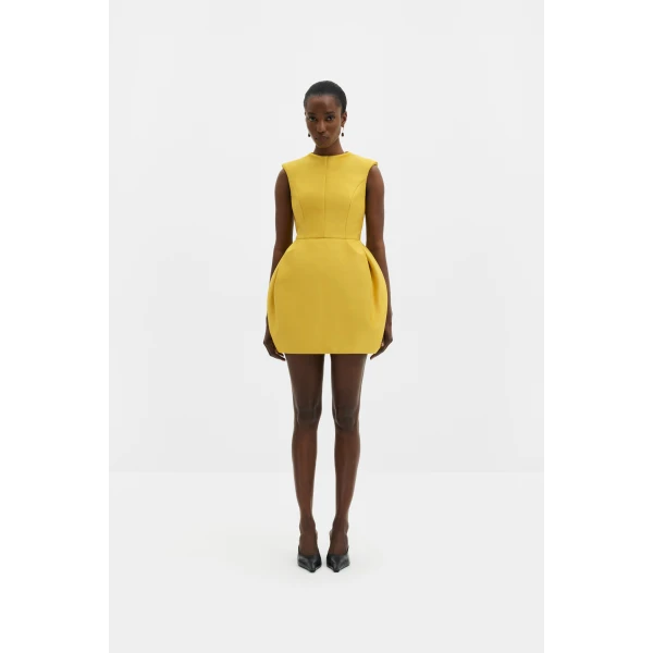 By Malina Debra Mini Dress in Mango | Mini Dresses | Coveti
