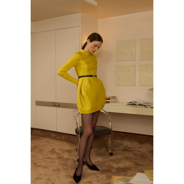 By Malina Debra Mini Dress in Mango | Mini Dresses | Coveti