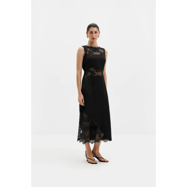 By Malina Desire Midi Dress in Black | Midi Dresses | Coveti